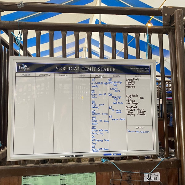 Magnetic Custom Printed Dry-erase Boards for Equestrians, Horse Farms ...
