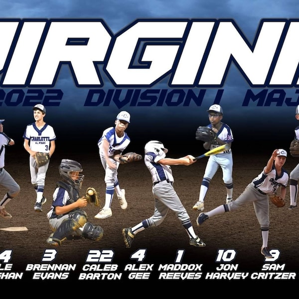 Baseballteam POSTER Background 6X3FT PSD Instant Download-baseball ...