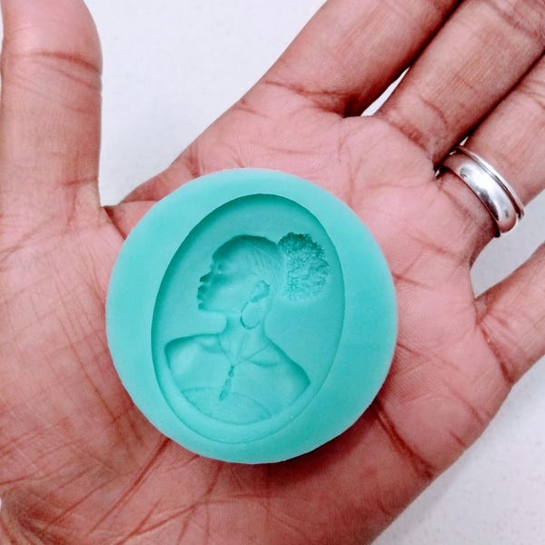 Young Woman Cameo Flexble Slcone Push Mold / Craft/ - Etsy