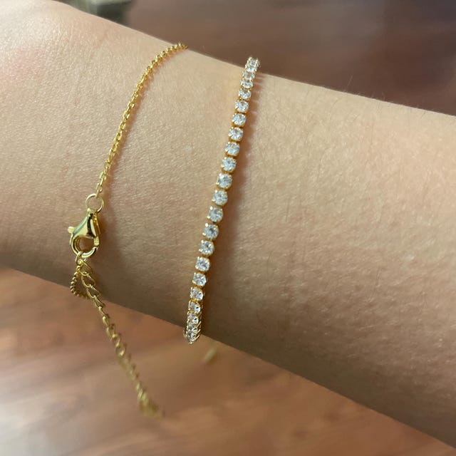 ◆NEW◆CaitlynMinimalist◆ テニス ハーフェーン ブレスレット Dainty Black Diamond Tennis Bracelet | Caitlyn Minimalist