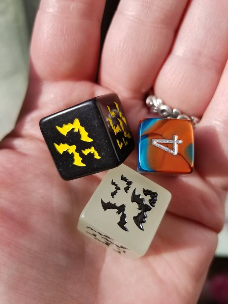 Bat Dice / Set of 2 / D6 - Bats Halloween, Spooky