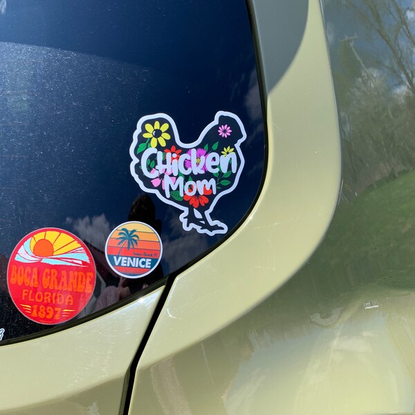 Chicken Mom Bumper Sticker - Chicken Sticker - Chicken Coop Sticker ...