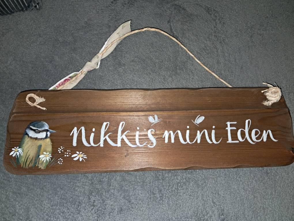 Custom Grandad's garden plaque. Unique birthday, anniversary & memorial gift. Trespassers will be composted sign. Handpainted custom sign