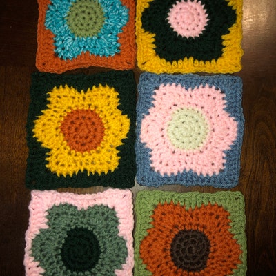 Crochet Flower Square Pattern, Crochet Flower - Etsy