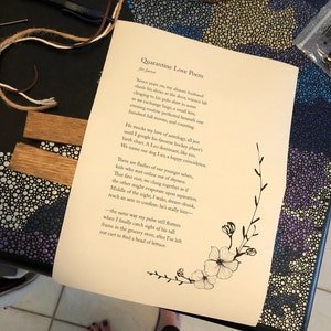 Custom Flower Poem Art Print on Canvas With Hanger Frames Any Words or ...