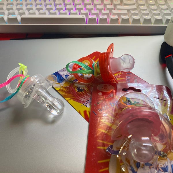 10pcs - LED Light up Pacifier Necklace Adult LED Rave Pacifier Necklace ...