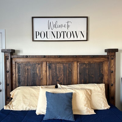 Welcome to Poundtown Wood Framed Sign for Bedroom - Etsy