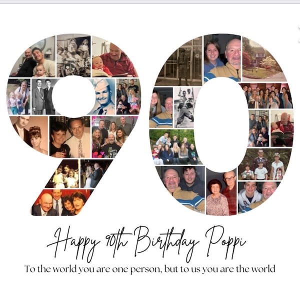 Number 90 Collage 90th Birthday Number Photo Collage Printable Canva ...