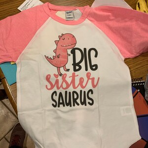 Big Sister Saurus Shirt Dinosaur 