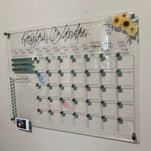 Acrylic Note Board Wall Calendar 47 Mm Personalized Monthly - Etsy