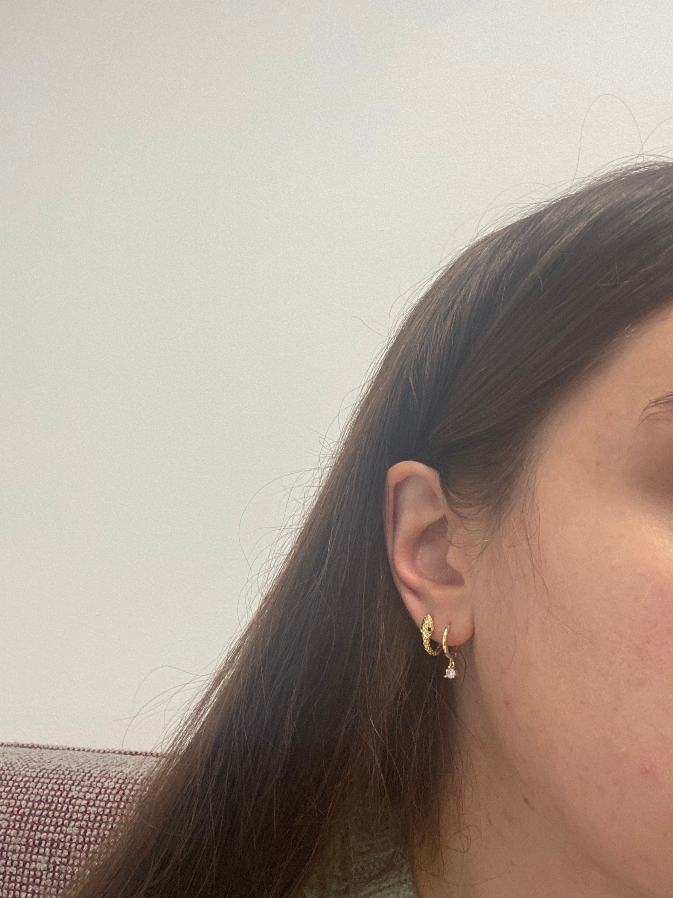 Snake Hoop Earrings - Sterling Silver Hoop earrings - Dainty Hoop earring