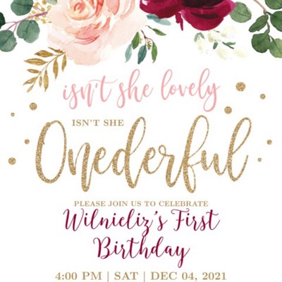 Baby's First Birthday Party Invitation, Printable Baby 1st Birthday ...