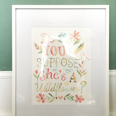 She's a Wildflower Print Vertical Print Alice in Wonderland Katie Daisy ...
