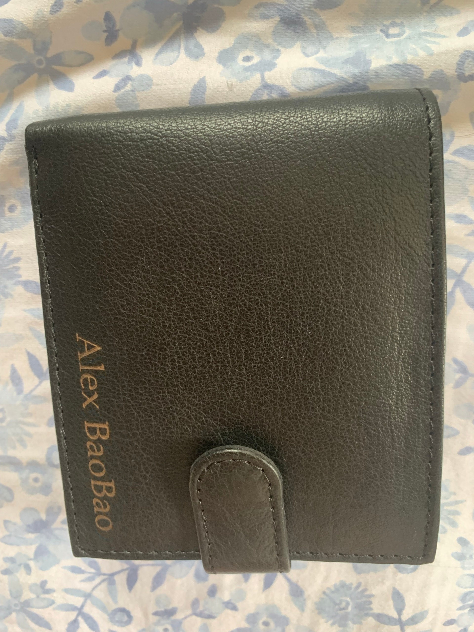 Personalised Engraved Men&#39;s Wallet, Genuine Soft Black Leather Wallet, Personalized Gift for Him, Boyfriend, Husband, Dad, Christmas Gift