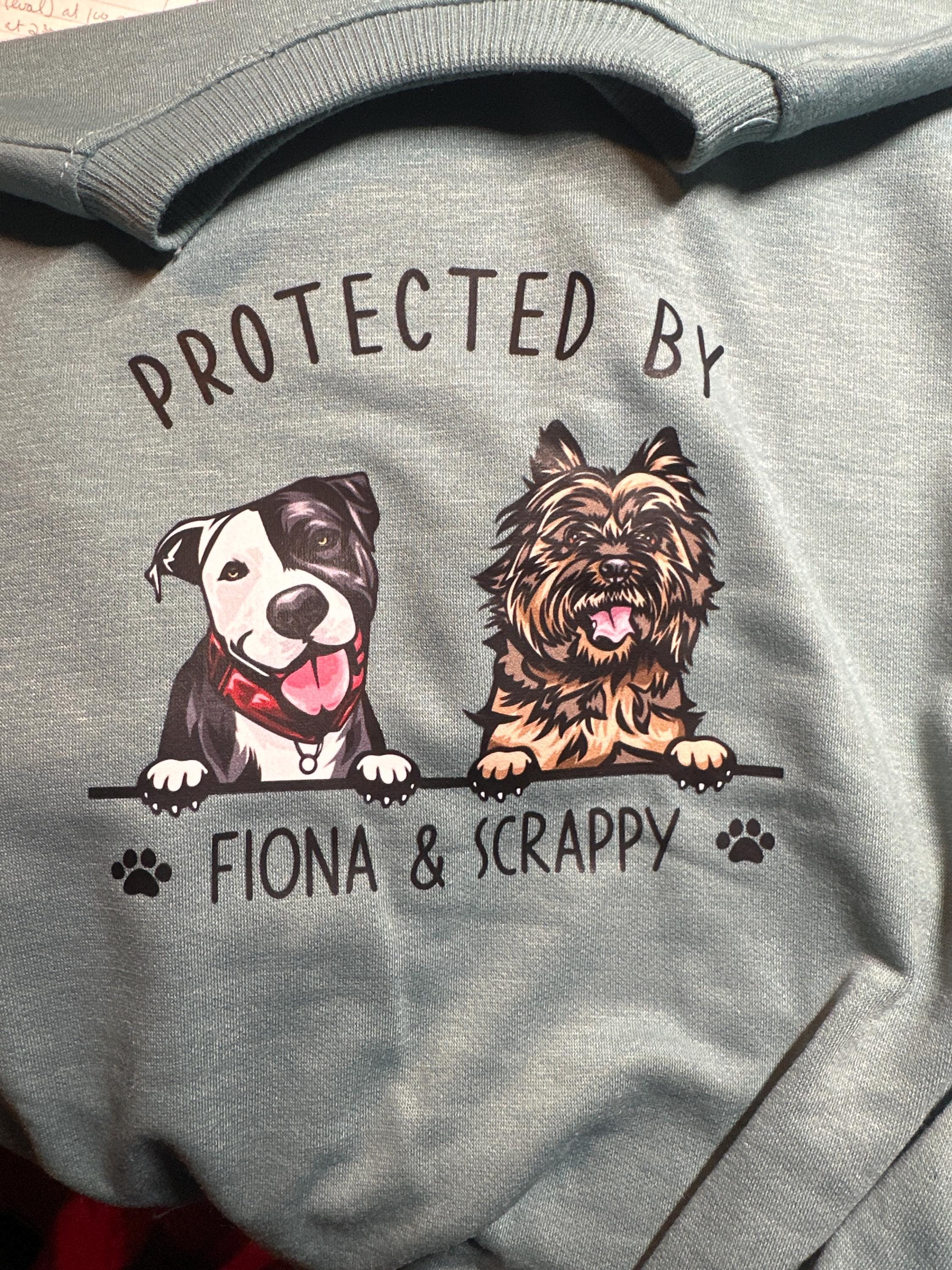Custom Pet Portrait Protected By Baby Romper, Personalized Puppy Romper for Boys and Girls, Baby Pet Lover Outfit,Custom Baby Gift with Name