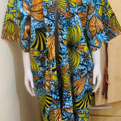Nigerian Adire Silk Tunic, African Fabric Bubu , Nigerian Women Party ...
