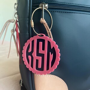 Varsity Letter Keychain With Mini Ombre Tassel Initial Zipper Pull ...