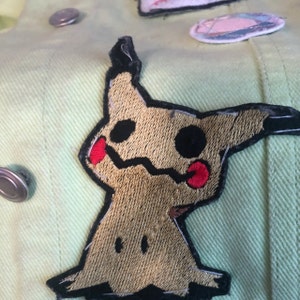 Mimikyu Iron on Patch Shiny Metallic Embroidered. Pokemon 