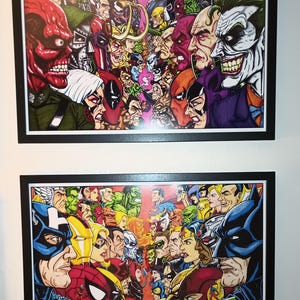 マーベル vs DC ヒーローズ - 11x17 ファインアートプリント