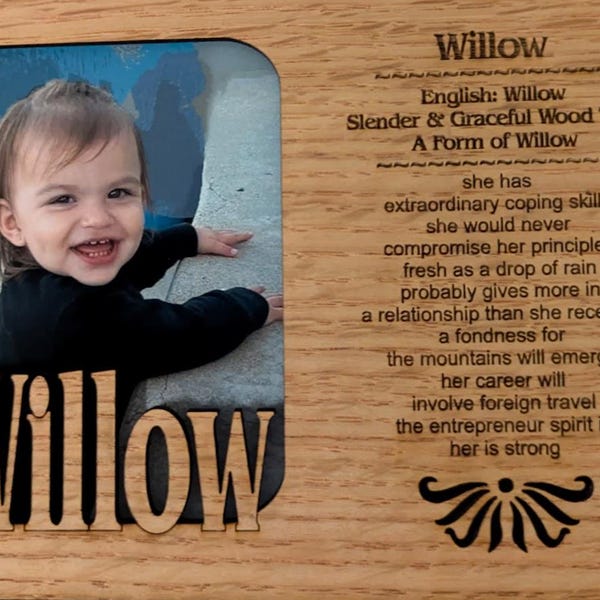 Personalized Name Profile Laser Engraved Wood Picture Frame Magnet - Etsy