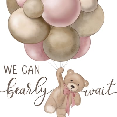 Teddy Bear Clipart We Can Bearly Wait PNG Baby Shower PNG - Etsy