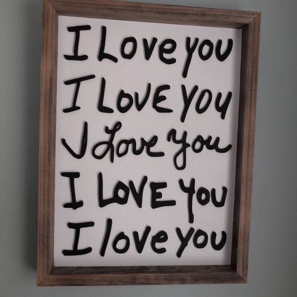 I Love You Handwriting Sign. 3D Handwriting Sign. Personalized ...