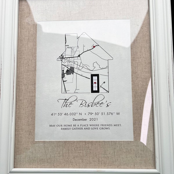 Personalized Housewarming Gifts, Personalized Home Map, First Home Gift ...
