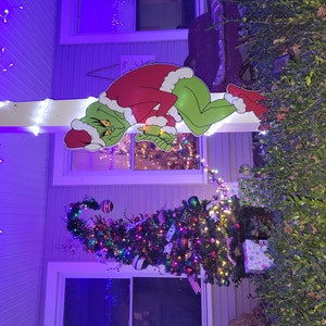 Huge Grinch Stealing Christmas Lights: LEFT Facing Grinch - Etsy