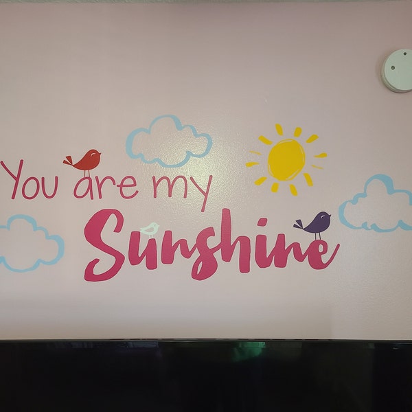 You Are My Sunshine Decal Nursery Wall Sticker Sunshine Quote With ...