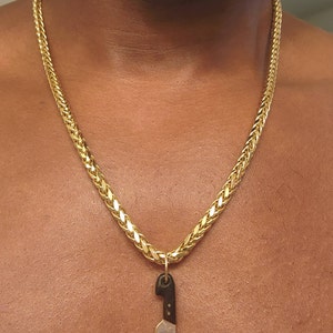 14k Yellow Gold Fancy Wheat Franco Chain Necklace | Wheat Chain Necklace | Franco Chain Necklace | Wheat Franco Chain