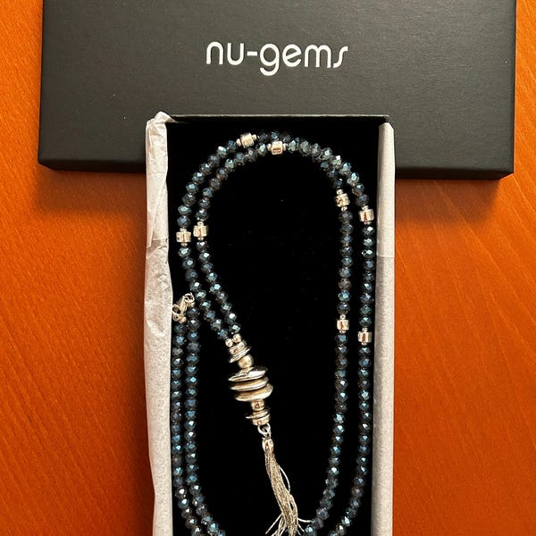 Blue Bead Pendants Tassel Chain Anklets