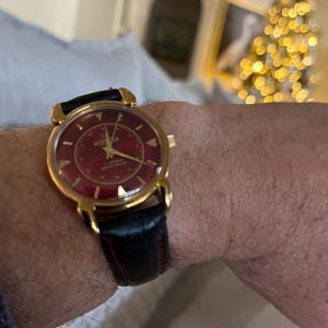Rare Roamer Brevete Swiss Mens Mechanical Watch: Red Burst