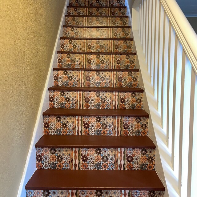 Papier Peint Adhésif 3D Effet Marbre Pour Contremarches D'escalier, 1 Dalle