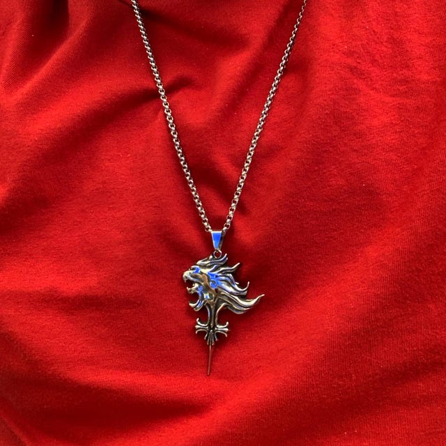 Final Fantasy VIII Large Squall Leonhart Griever Necklace Sterling
