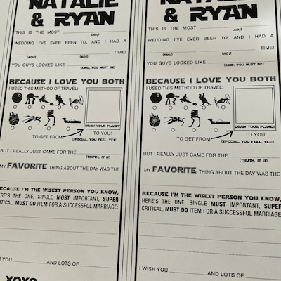 Star Wars Wedding Mad Libs Printables, Marriage Advice Cards, Nerd Wedding, Geek Wedding, Scifi ...