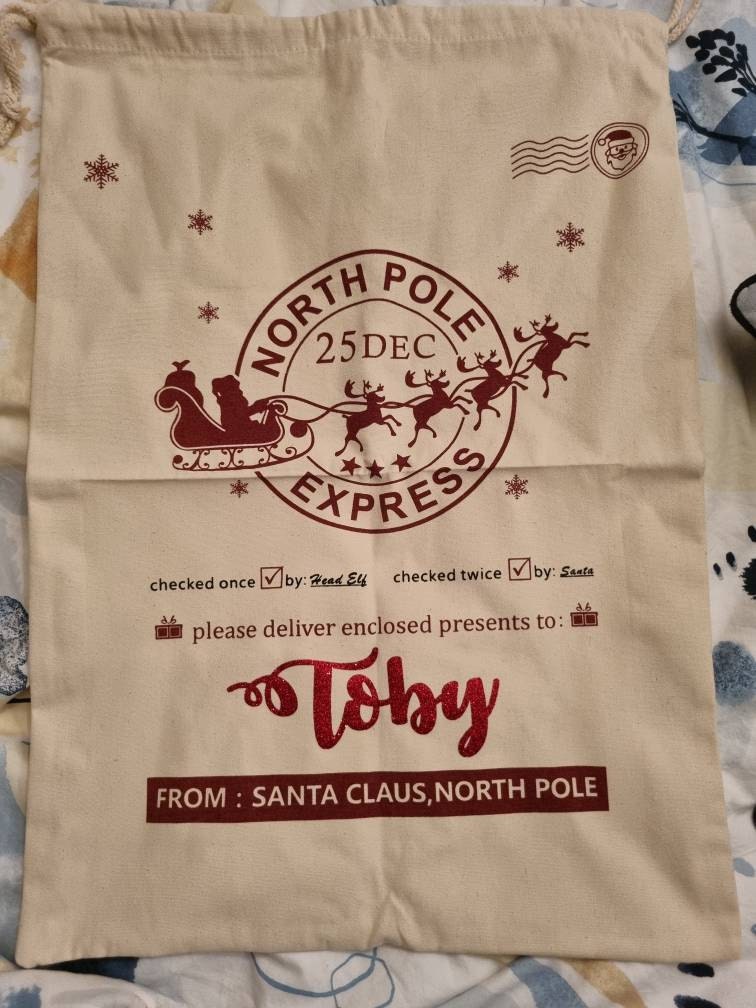 EARLY SALE! In stock,  Large Christmas Santa Sack- Personalised Xmas Father Christmas  gift bag