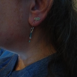 Customer photo, Hippo Stud Earrings