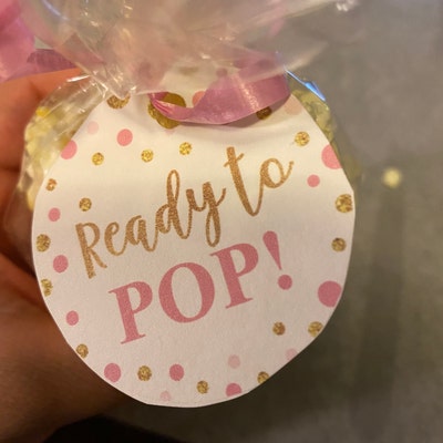 Ready to POP Pink Polka Labels Printable, Ready to Pop Favor Toppers ...