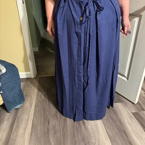 Button Down Linen Maxi Skirt, Womens Linen Skirt, Army Green