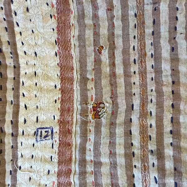 thumbnail image 2 of Vintage Kantha Handmade Indian Bedspread – Cotton Quilt – 50x80 Inch – Boho Floral – Reversible 2 of 6