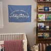 Children's Wall Art ShowDraven Playroom Decor - Long Live Playtime Wall Banner, Blue Striped Linen Flag For Kids Rooms Nursery Wall Hanging