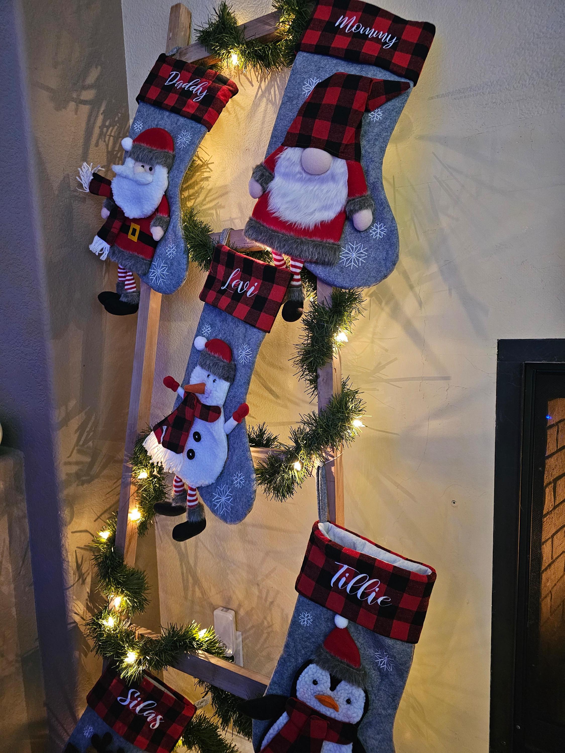 Personalized Family Christmas Stockings, Custom 3D Christmas Stockings, Holiday Decor, Embroidered Stockings With Name, Monogram Stocking