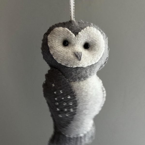 Barn Owl Felt Hanging Toy for Winter Season Decoration, Collectible