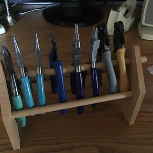 Wooden Rack for Pliers Cutters Storage Jewelry Making Bench Tool ...