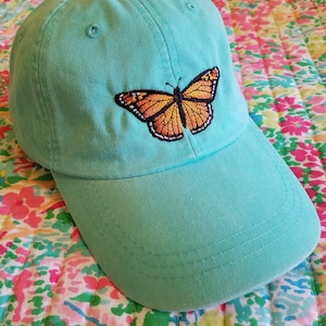 Monarch Butterfly Embroidered Hat Baseball Cap Sun Cap - Etsy