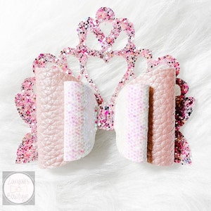 Download Cinderella Princess Bow Svg Princess Crown Hair Bow Template Svg