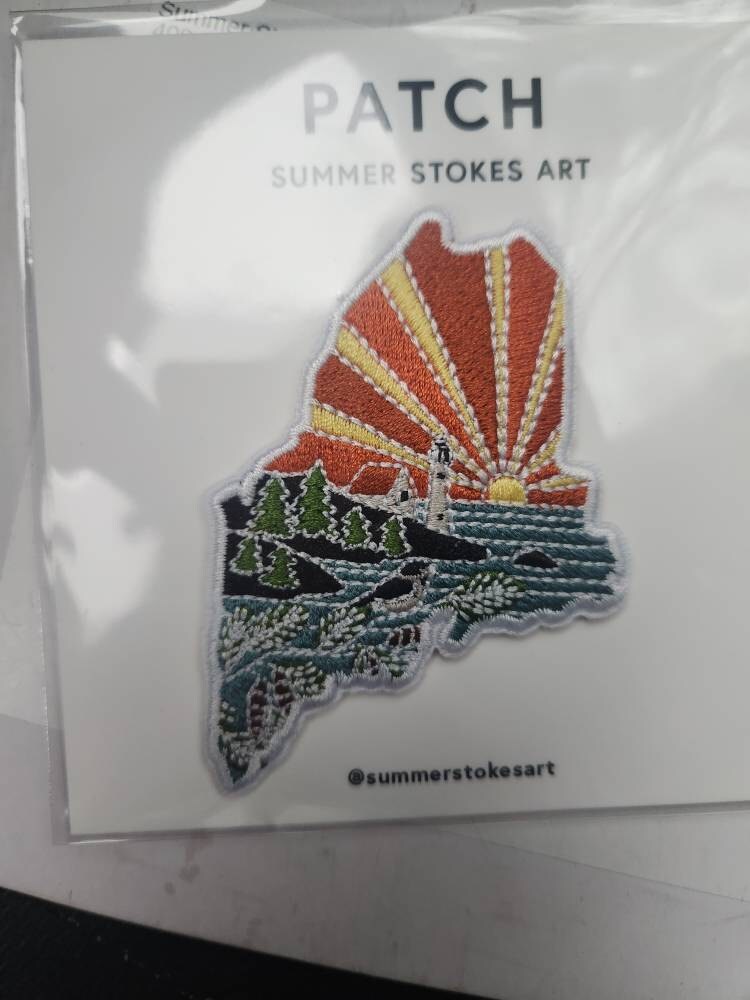 Maine Iron-On Patch | 3&quot; Patch | Embroidered Sew-on or Iron-on Applique