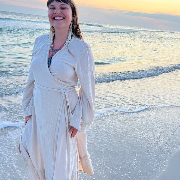 DRAPED LONG DRESS WITH NECKPIECE GODDESS ENERGY