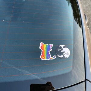 LGBTQ Rainbow Pride Kitty Sticker | LGBTQ Flag | Pride Sticker | Decal ...