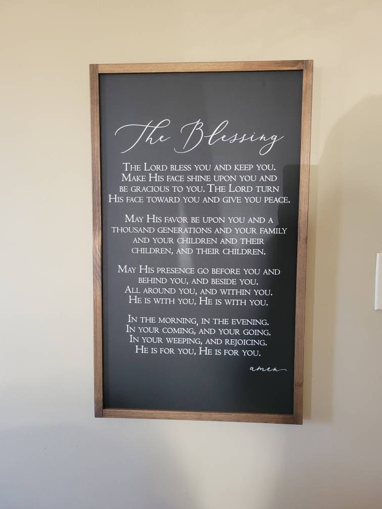 The Blessing, Song Lyrics, Christian Wall Art, Scripture Wall Decor, Wood Framed Signs, May His Favor Be Upon You